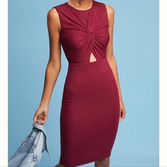 Bailey/44 Anthropologie Elegant Sleeveless Dress Wine Size Medium NWT - Picture 3 of 7